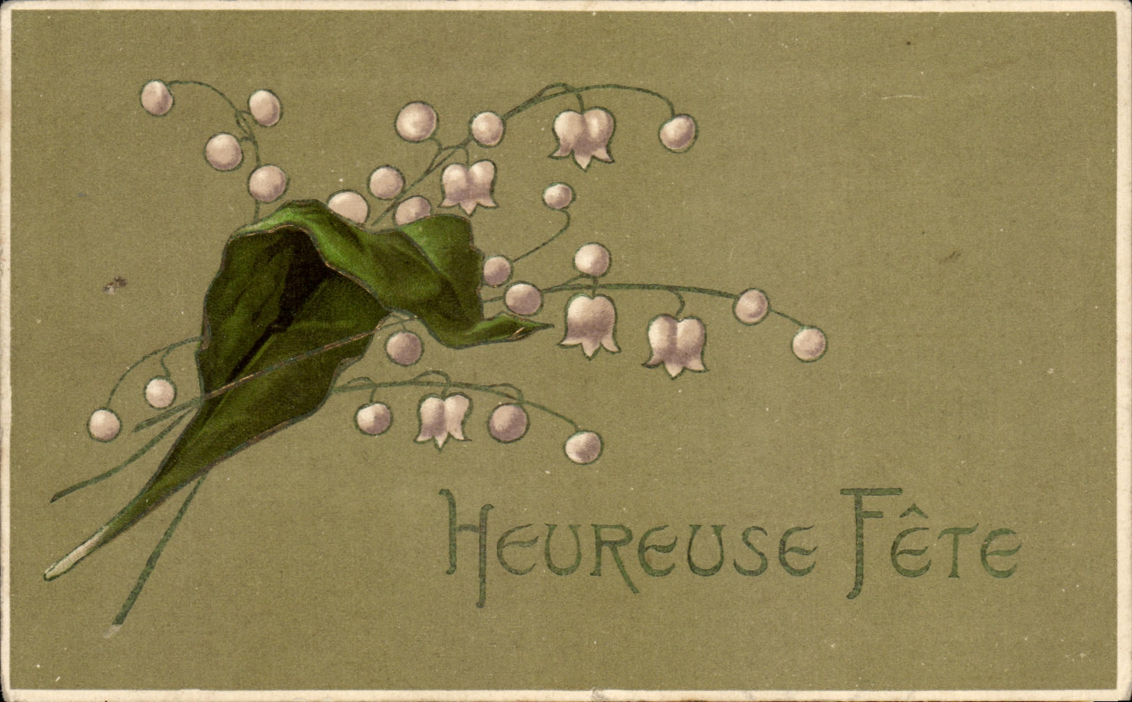 CPA Fantaisie Fleurs Muguet Heureuse Fete