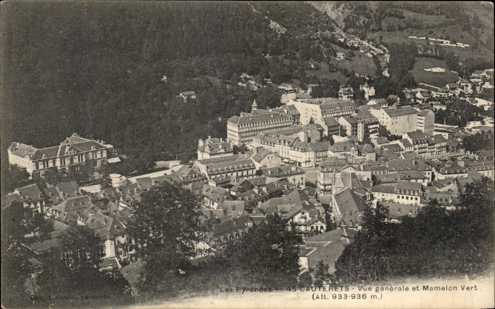 CPA the Pyrenees cauterets View and Green Nipple