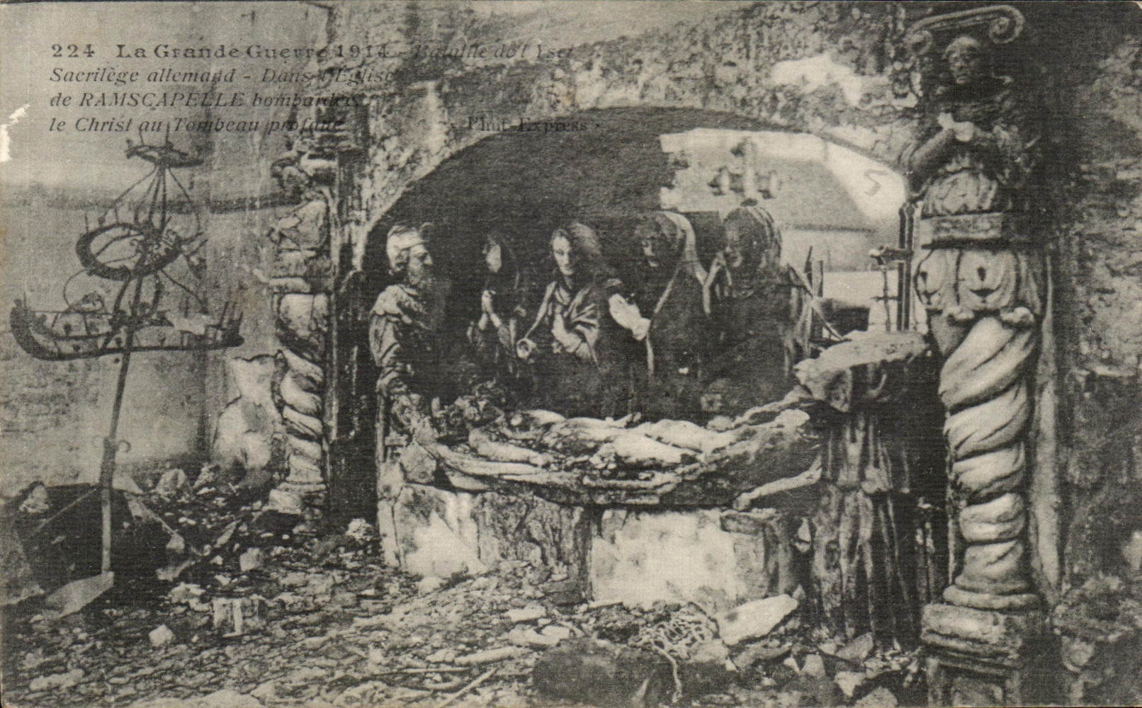 CPA Ramscapelle Militaria Church