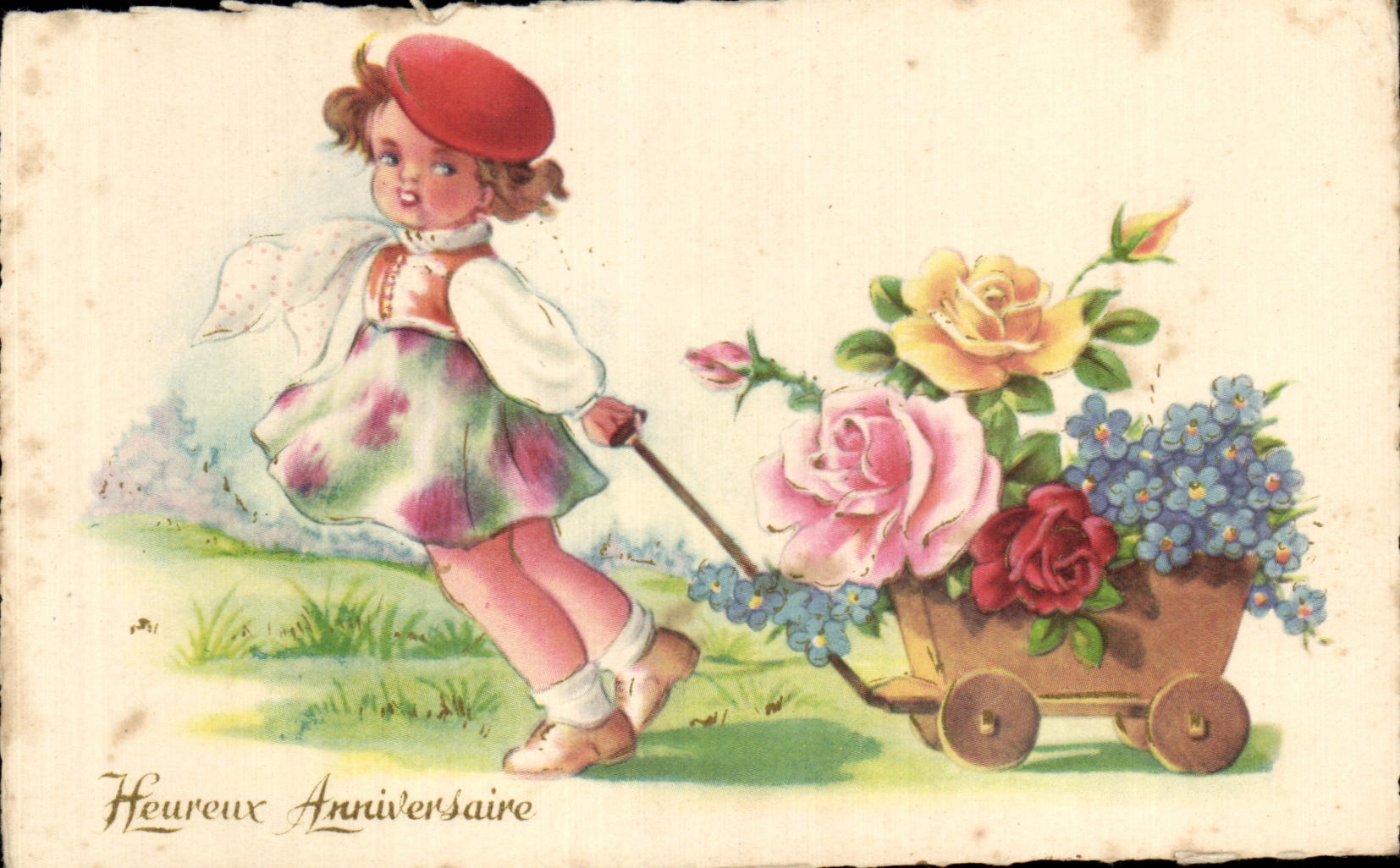 CPA Fantasy Happy Children Arniversaire