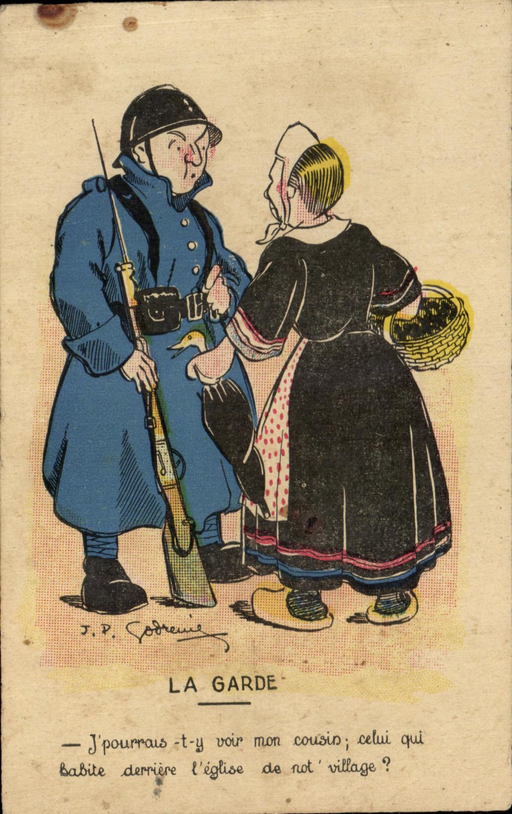 CPA Militaria La garde Folklore