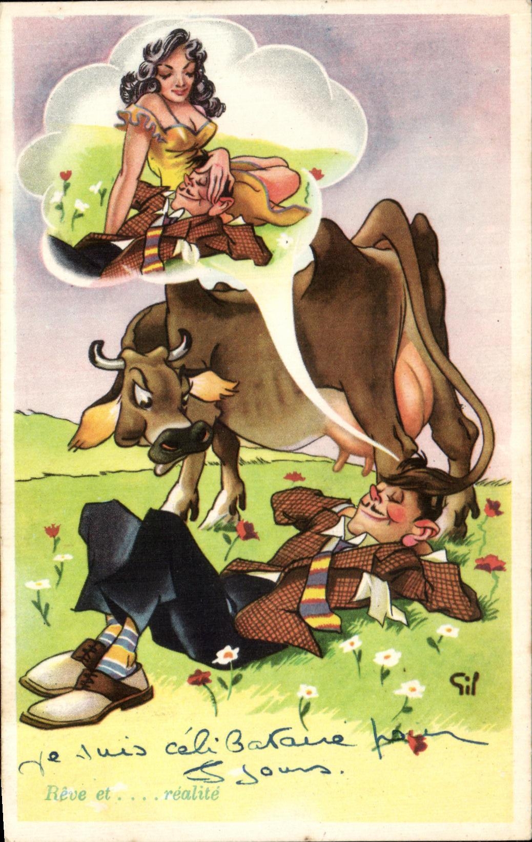 CPA Humor Woman and cow