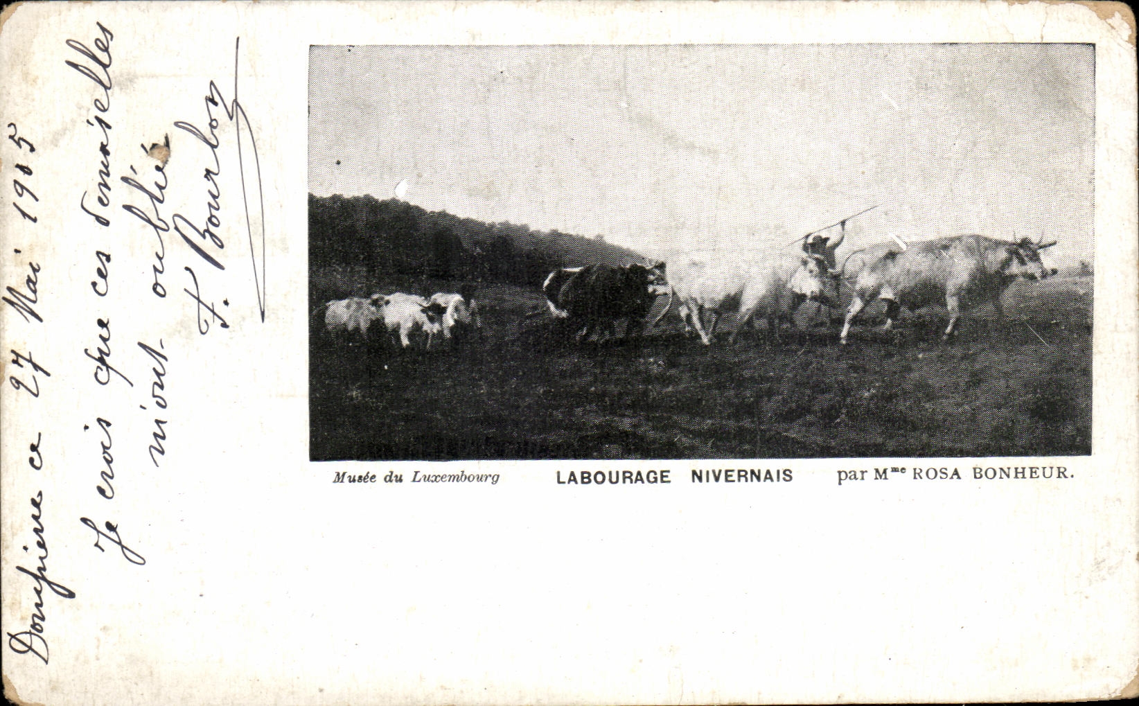 CPA Labourage Nivernais par Me Rosa Bonheur Attelage Musee du Luxembourg Paris 