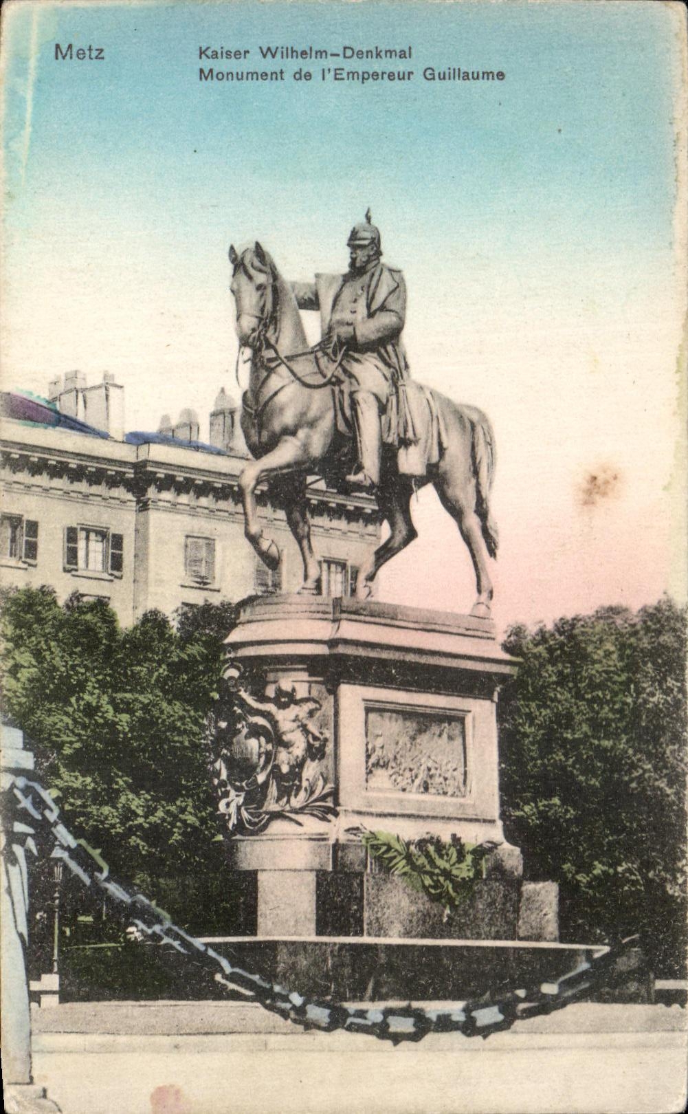 Monumento de CPA Metz Kaiser Wilhelm Denkmal del emperador de Guillermo