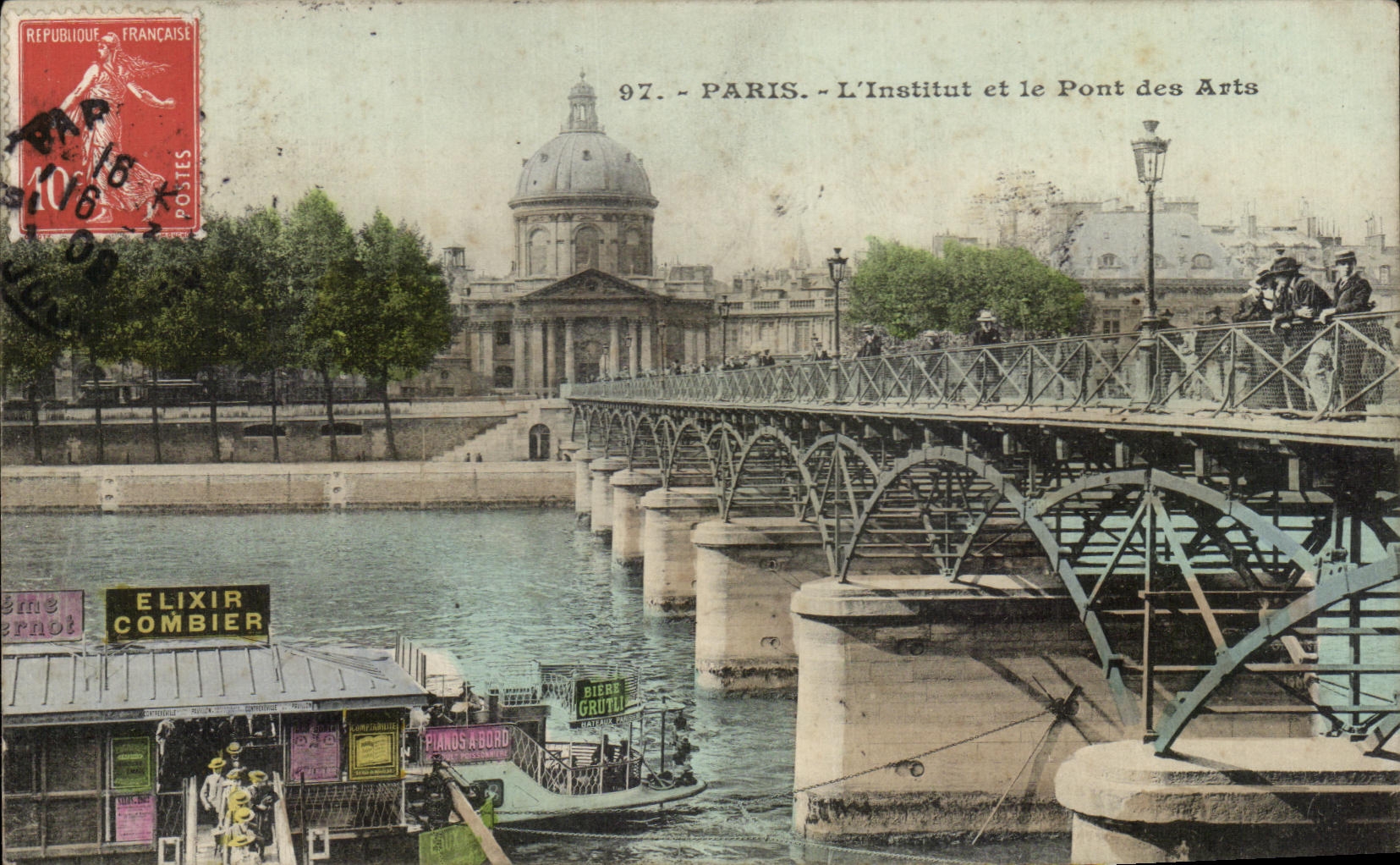 CPA Paris Institute and the Bridge of Arts Barge Elixir Combier Publicity