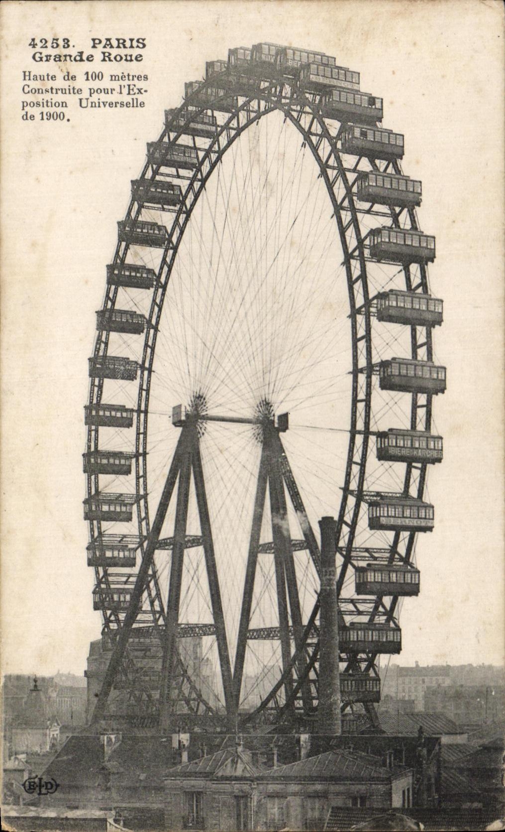 CPA Paris Grande Roue Haute de 100 Metres Construite pour l Exposition Universelle
