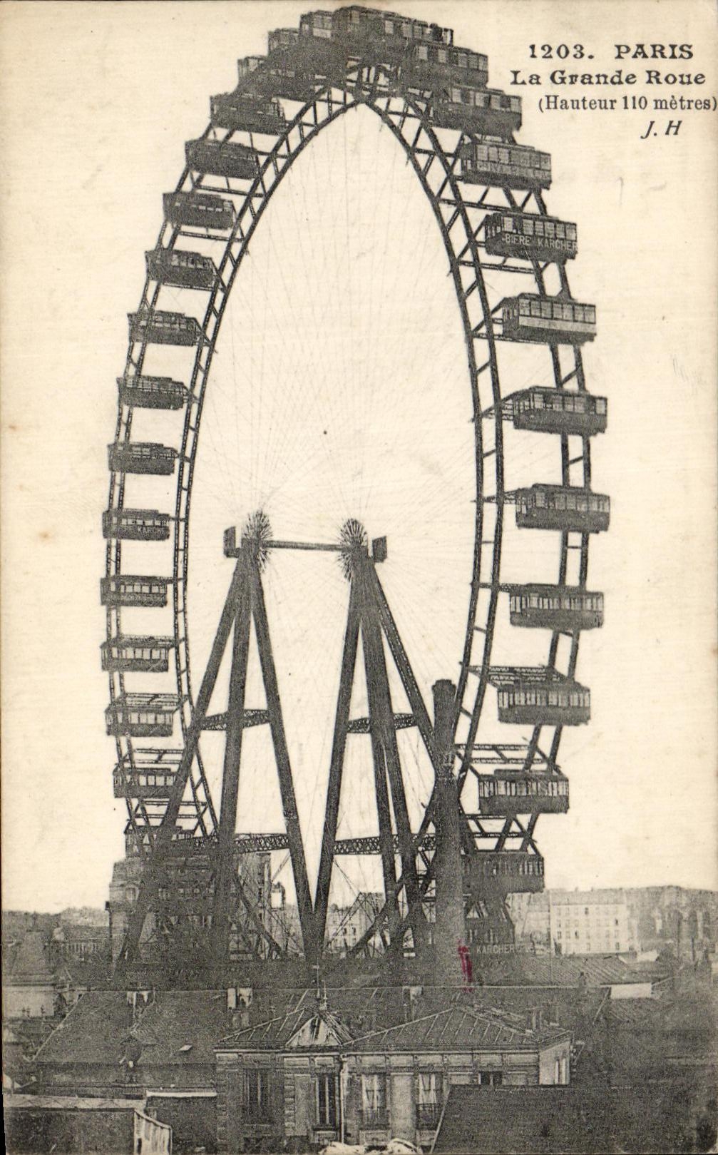 CPA Paris Grande Roue Haute de 100 Metres 