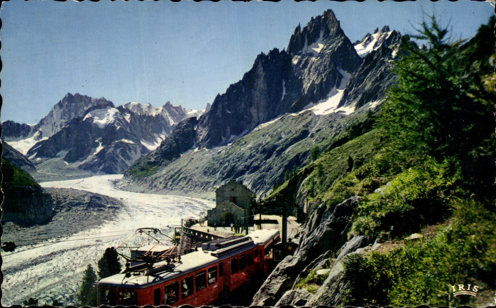 CPA Chamonix Mont Blanc Railroad of Montenvers Sea of ice Large Jorasses Tooth of the giant Large Charmoz