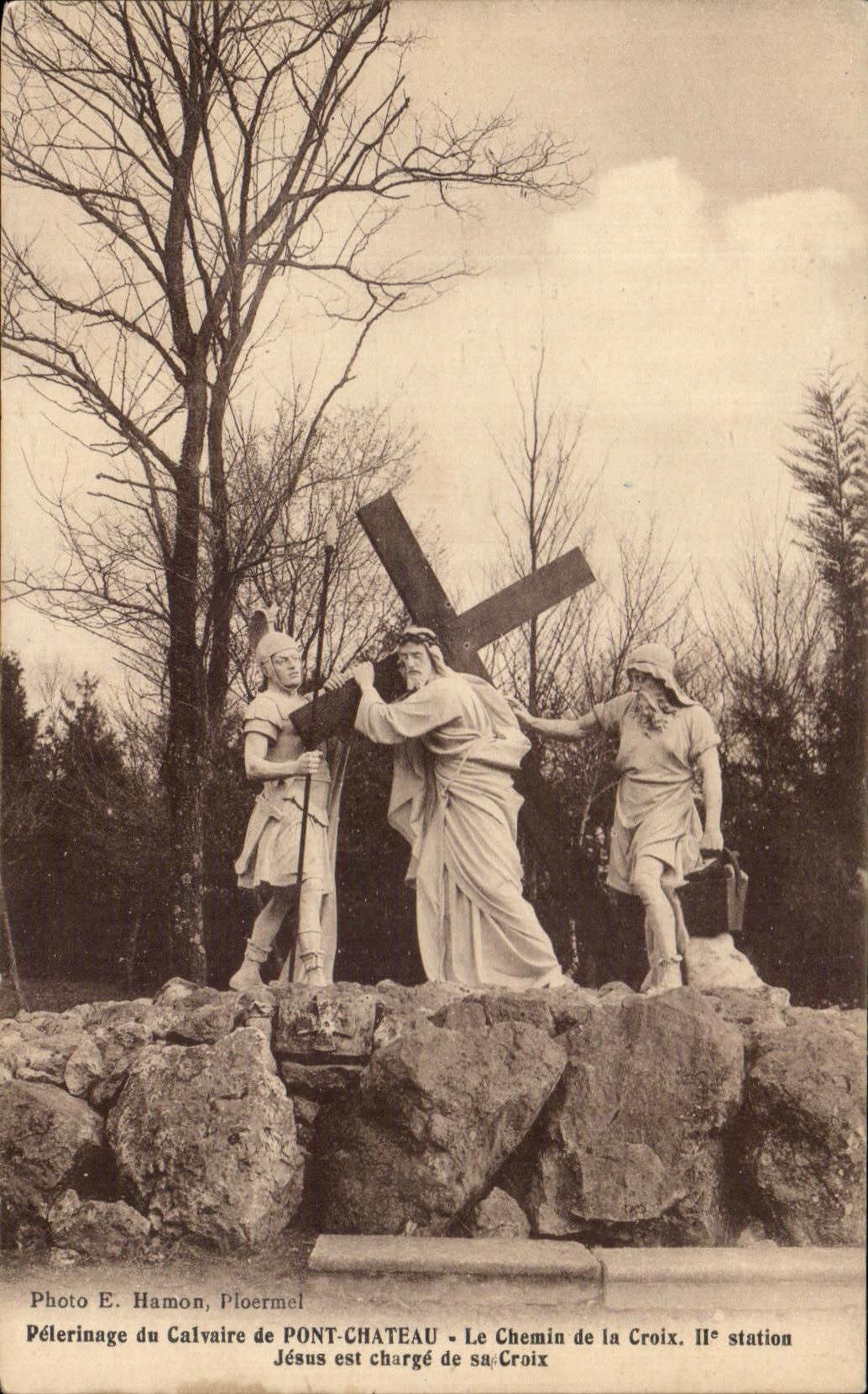 Peregrinaje de CPA del martirio del castillo del puente la manera de la cruz