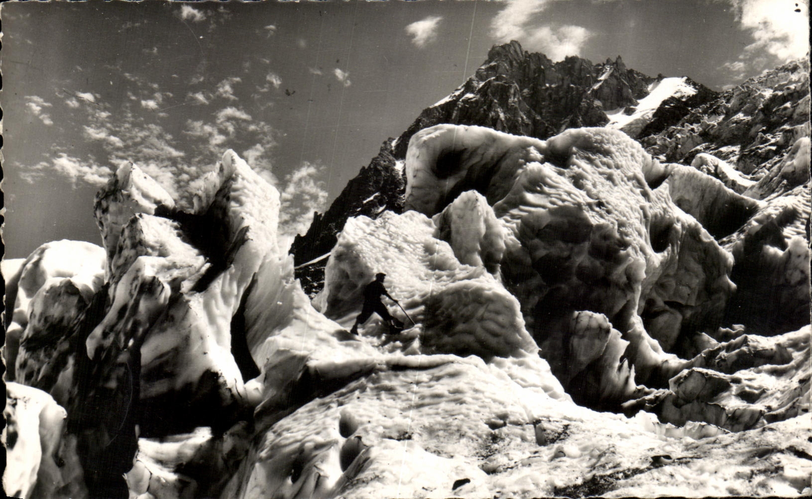 CPA con el pais de Mont Blanc el glaciar grande de Seracs DA del nos dejaron trabajar con el pie de interruptores del sur