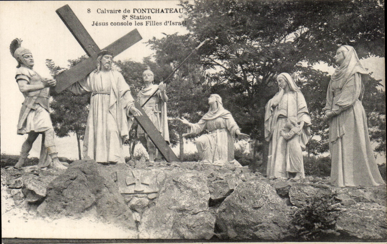 CPA Calvaire of Pontchateau 8 Jesus Station comforts the Girls Israel