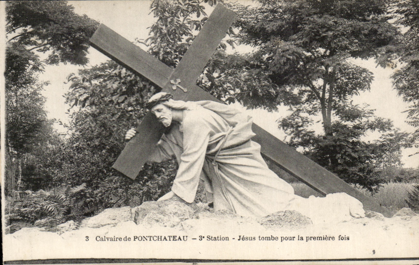 CPA Calvaire of Pontchateau 3 Jesus Station fall for the first time