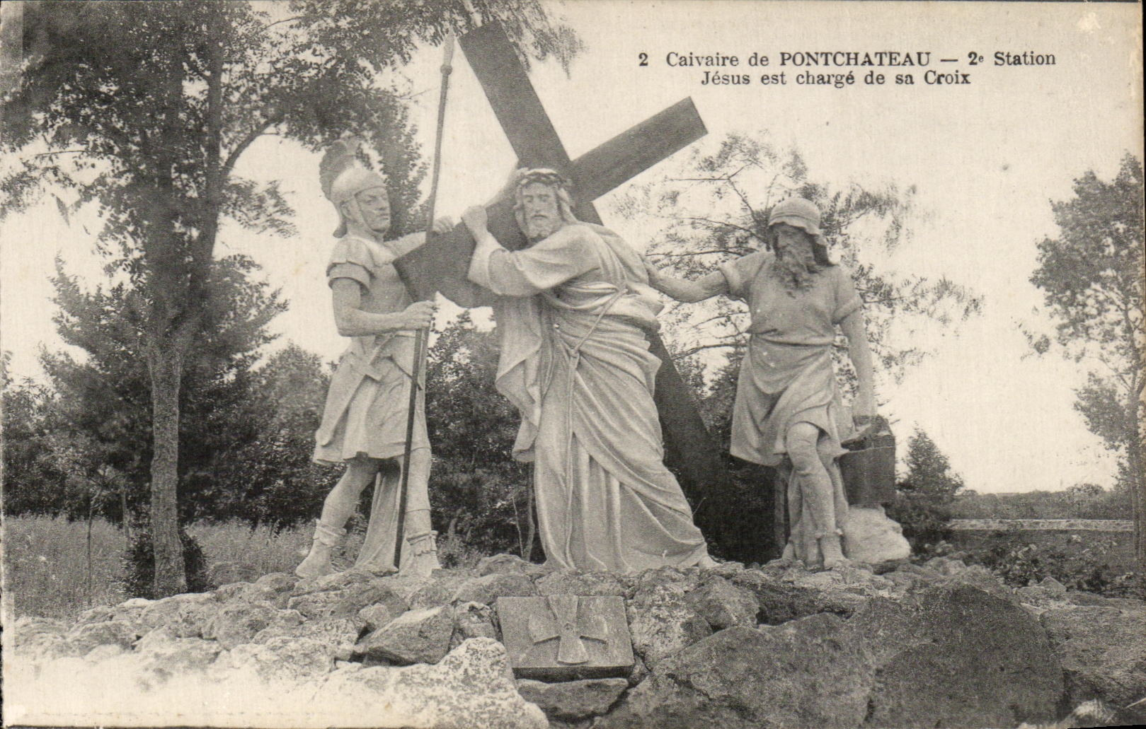 CPA Calvaire de Pontchateau 2 Station Jesue est charge de sn Croix