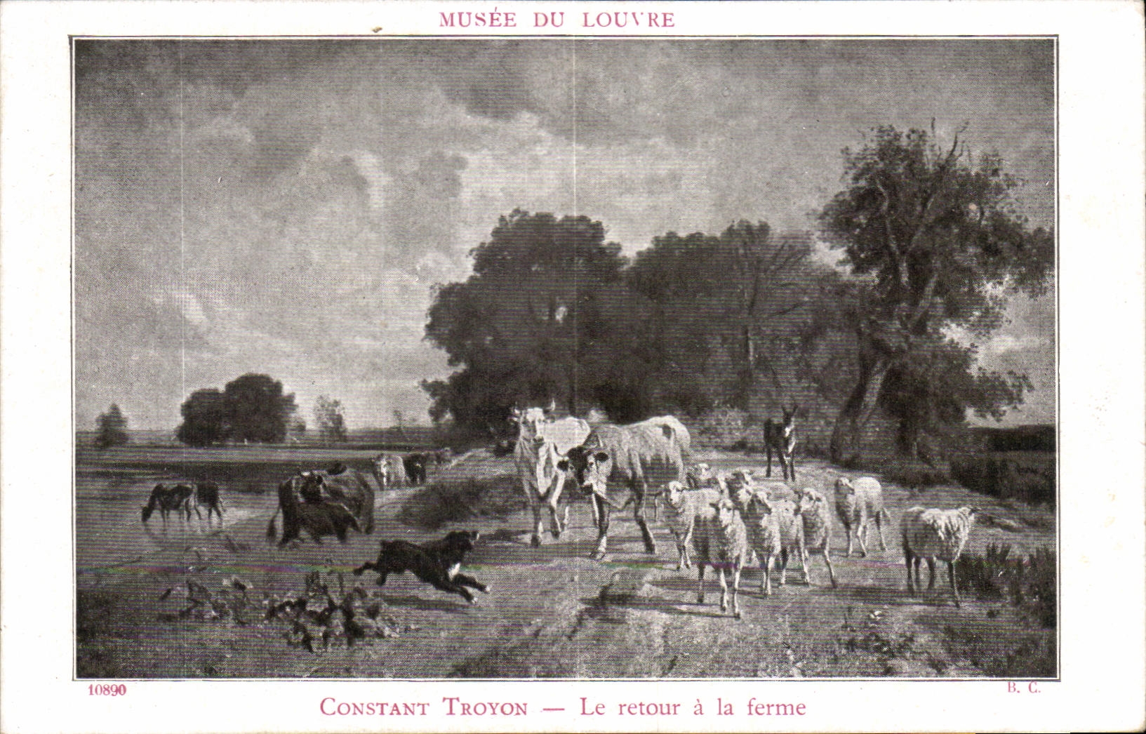 CPA Constant Troyon Le retour a la Ferme Paris Musee du Luxembourg Vaches Moutons Chien 