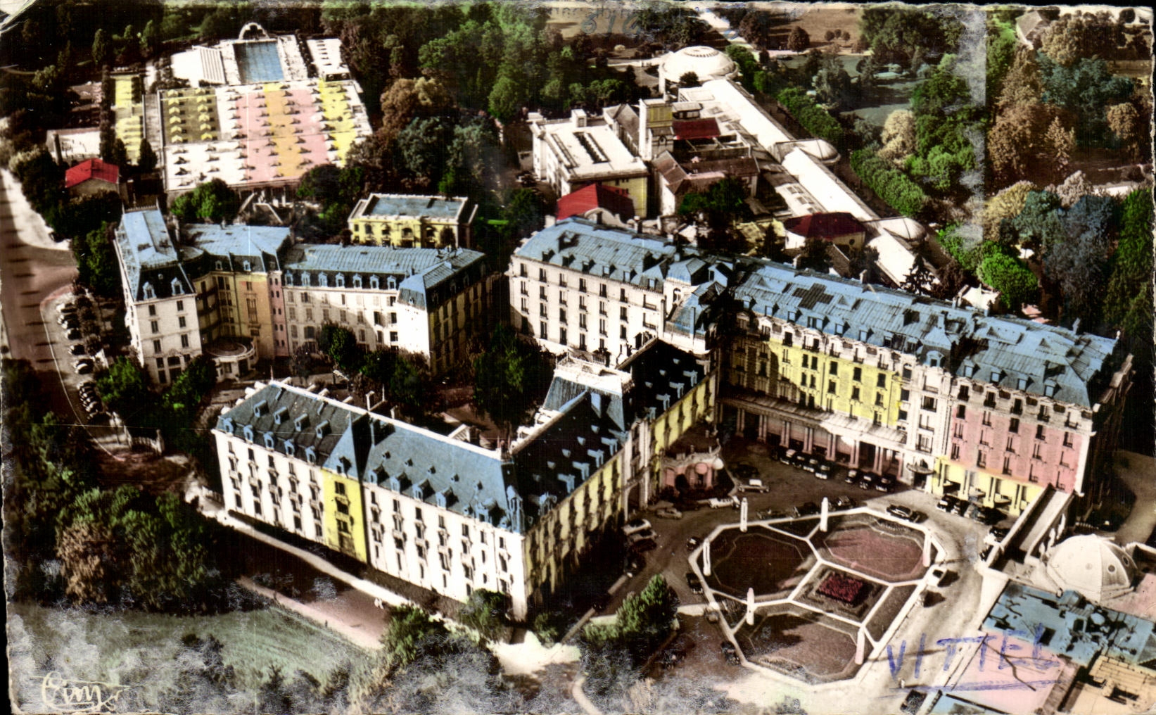 CPA Vittel Large Hotels of the Station Seen air