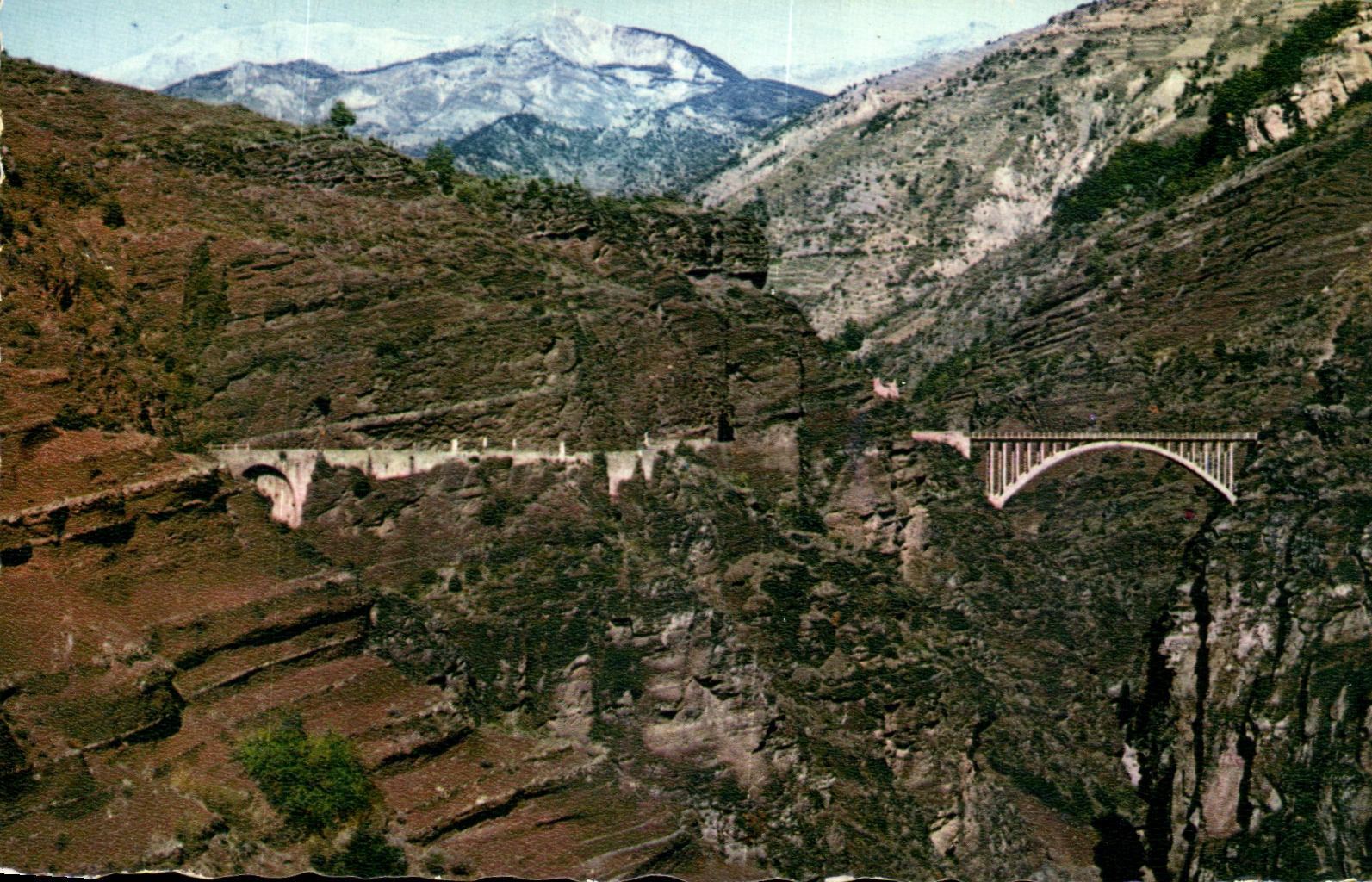 CPA el camino de las montanas grandes las caidas De Daluis la copia Saul del puente de la novia