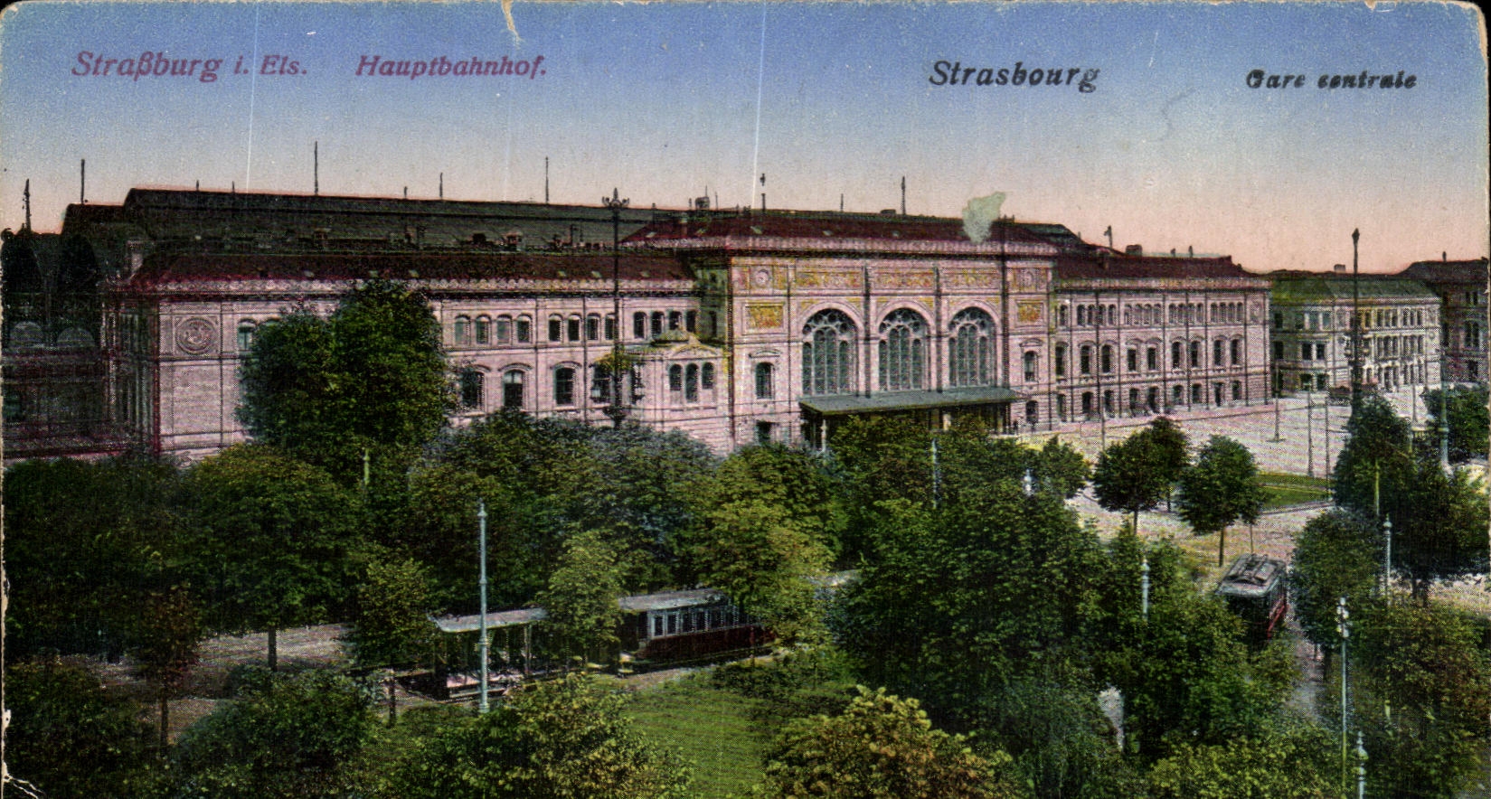 CPA Strassburg Central station
