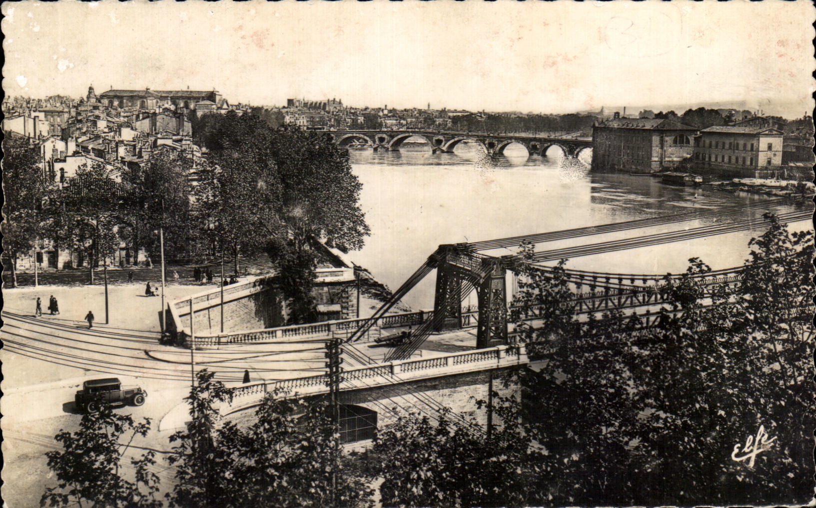 CPA Toulouse vista en el Saint Pierre del puente de Garona y el nuevo puente