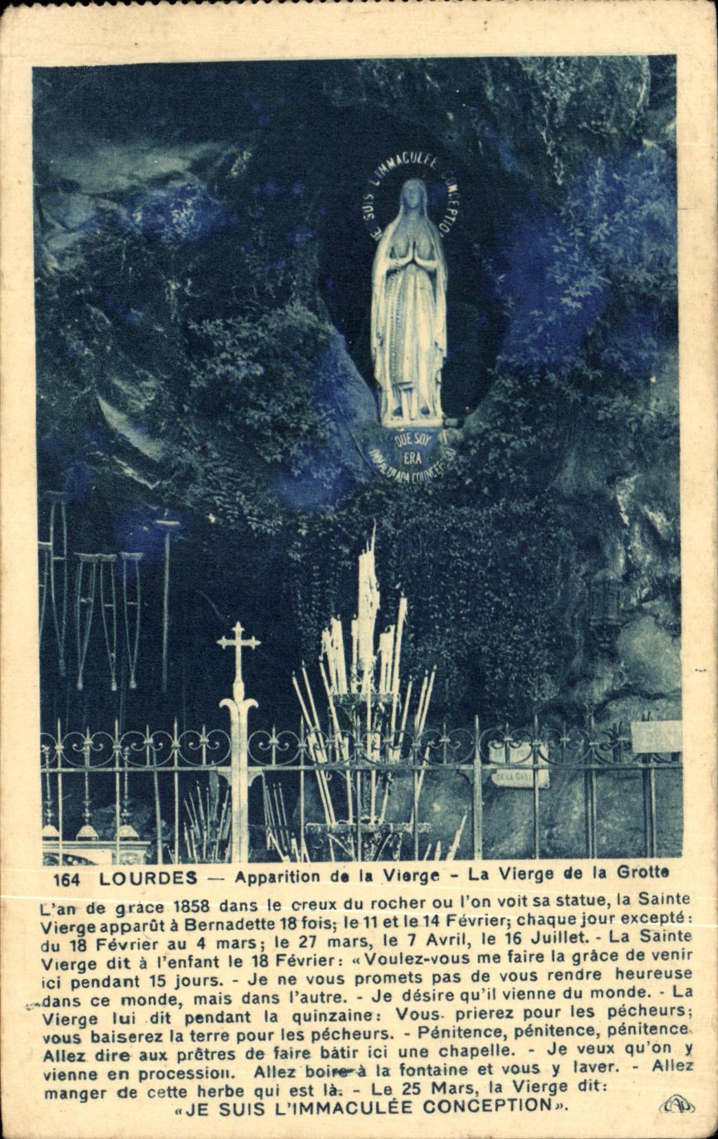 CPA Lourdes Apparition de la Vierge La Vierge de la Grotte