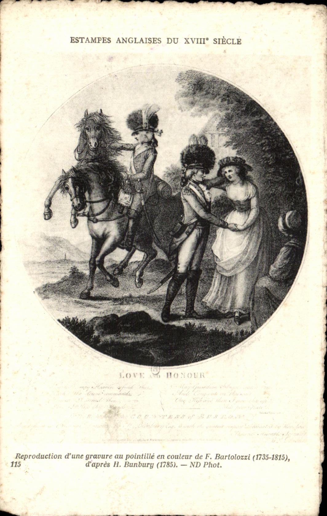 CPA Estampes Anglaises Du XVIII Siecle Reproduction d une gravure au pointille en couleur de Bartolozzi H Bunbury