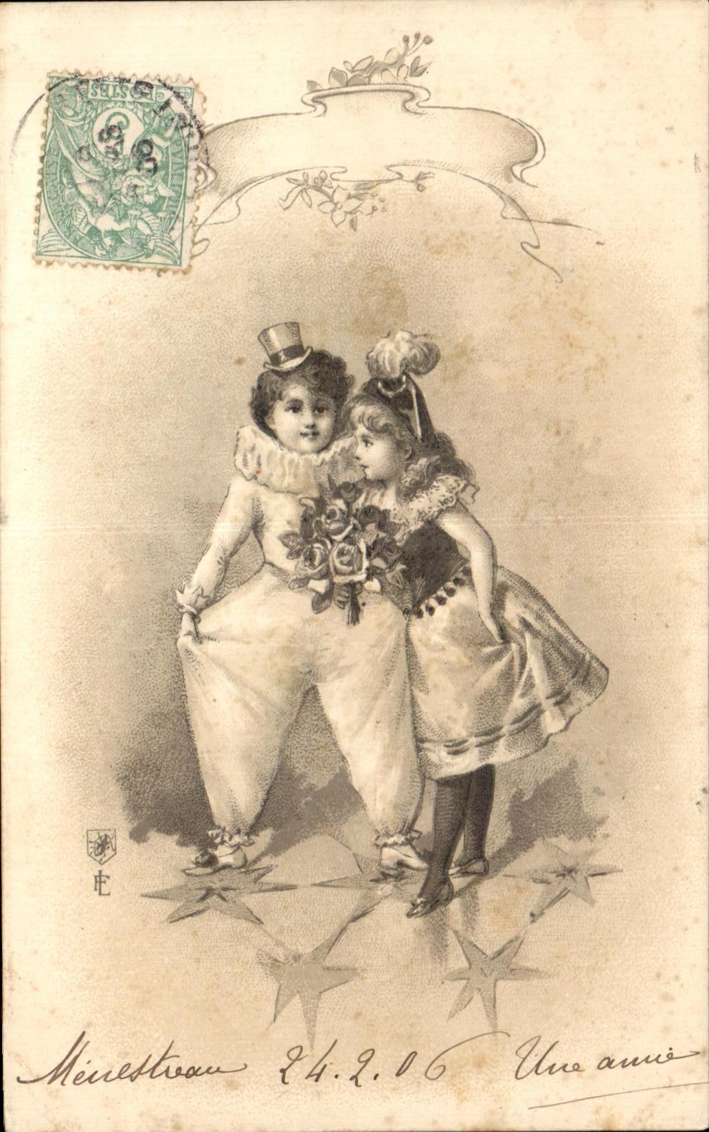 CPA Children Pierrot Costume