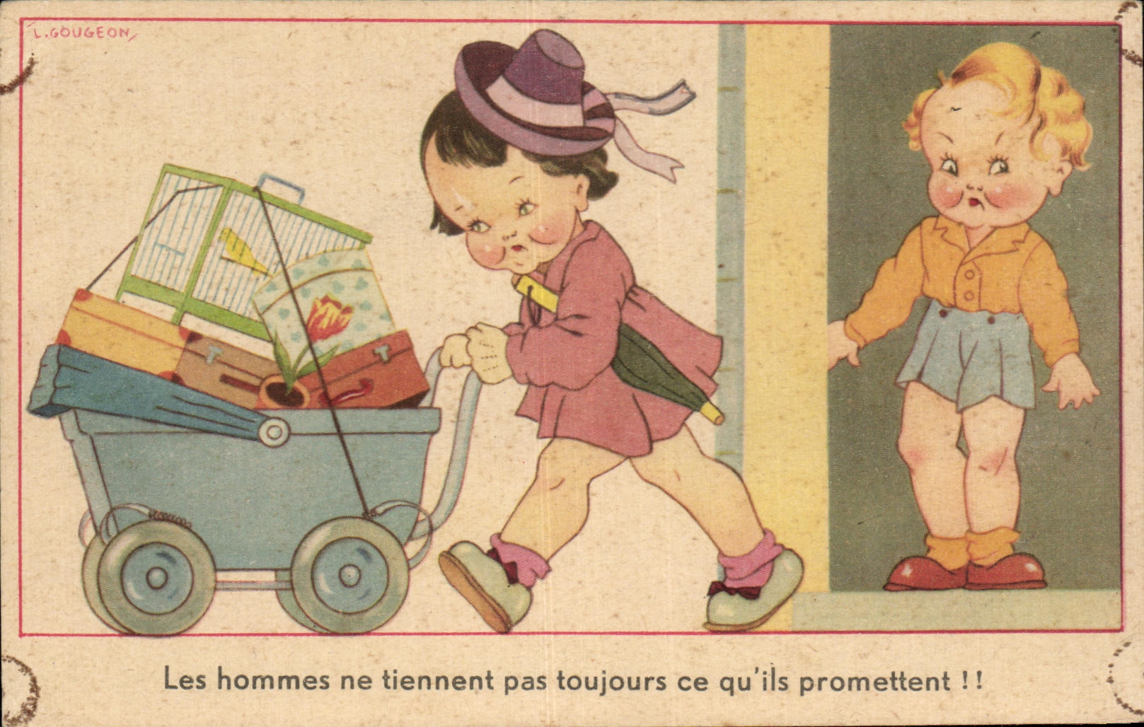 CPA Les hommes ne tiennent pas toujours ce qu ils promettent Enfants