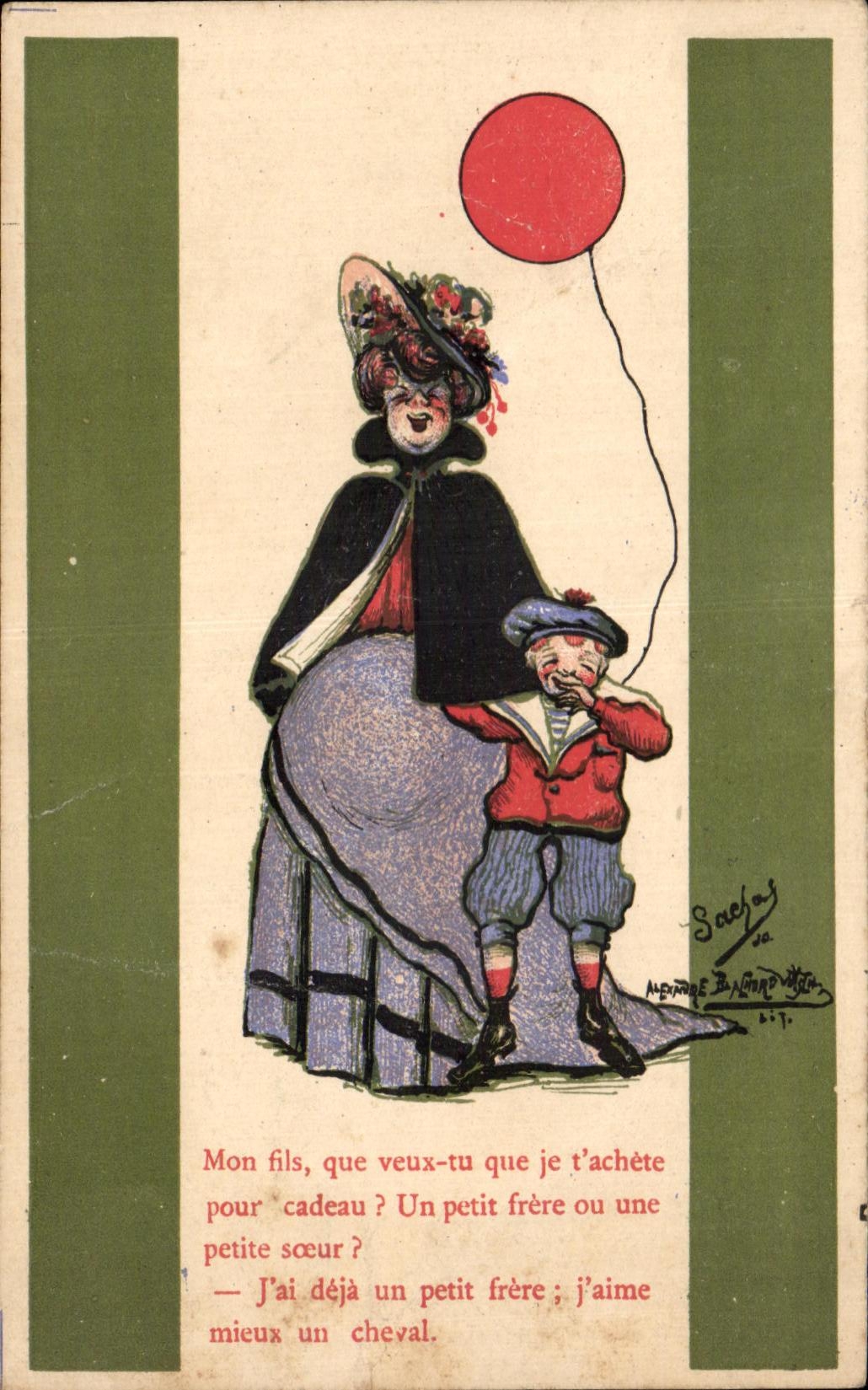 CPA Mon fils que veux tu que je t achete pour cadeau 