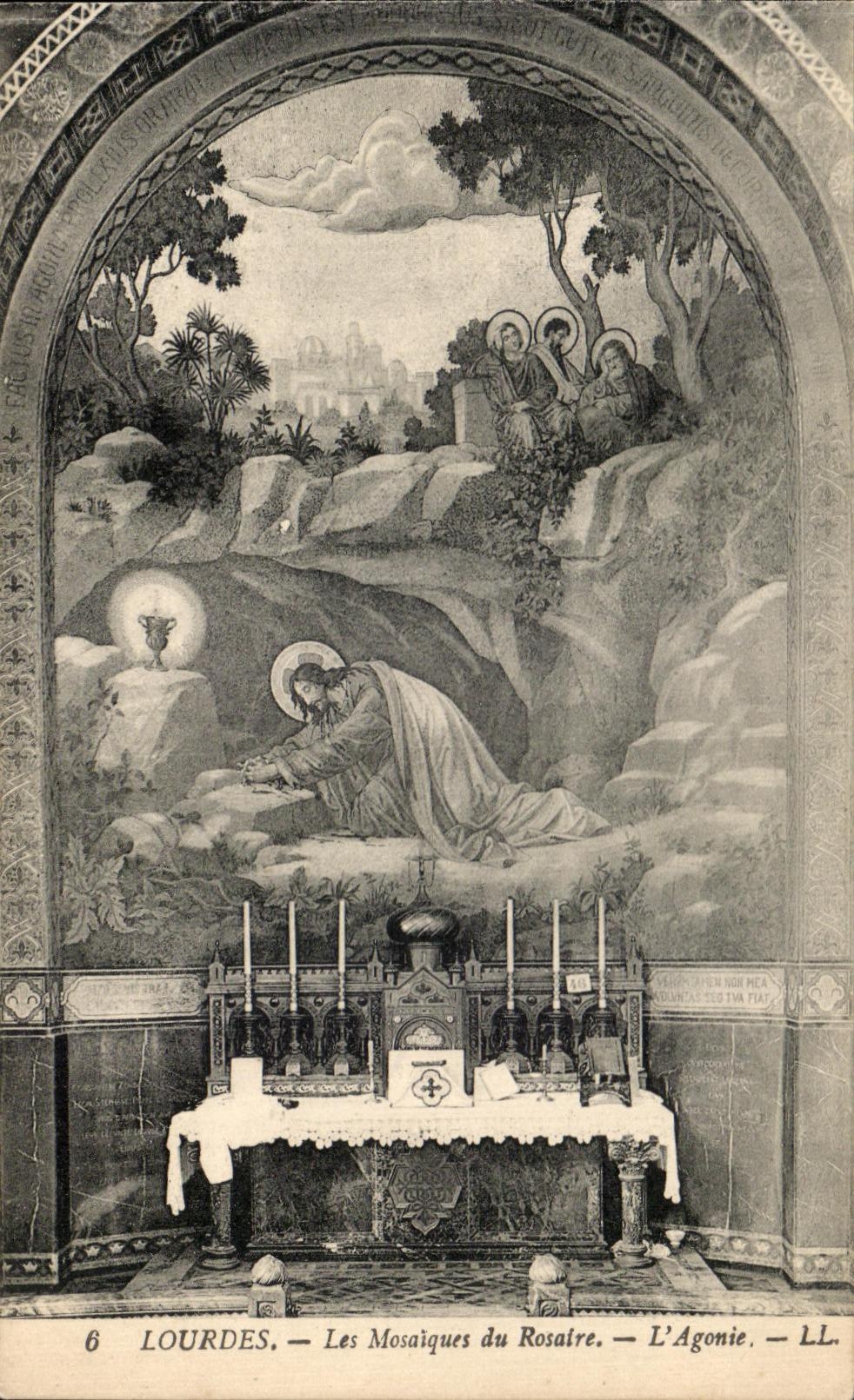 CPA Lourdes Les Mosaiques du Rosaire L Agonie