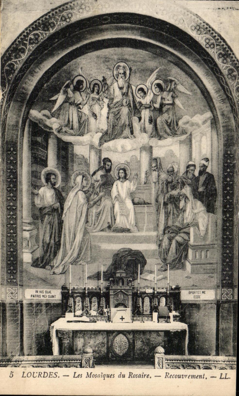 CPA Lourdes Les Mosaiques du Rosaire Recouvrement