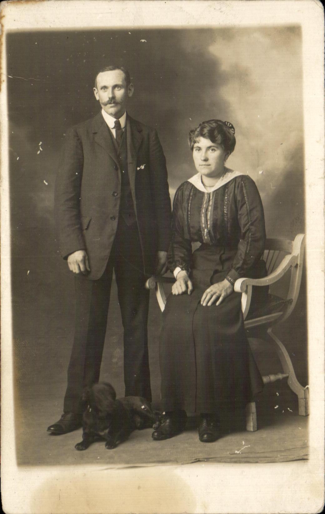 CARTE PHOTO Femme Couple Champigny