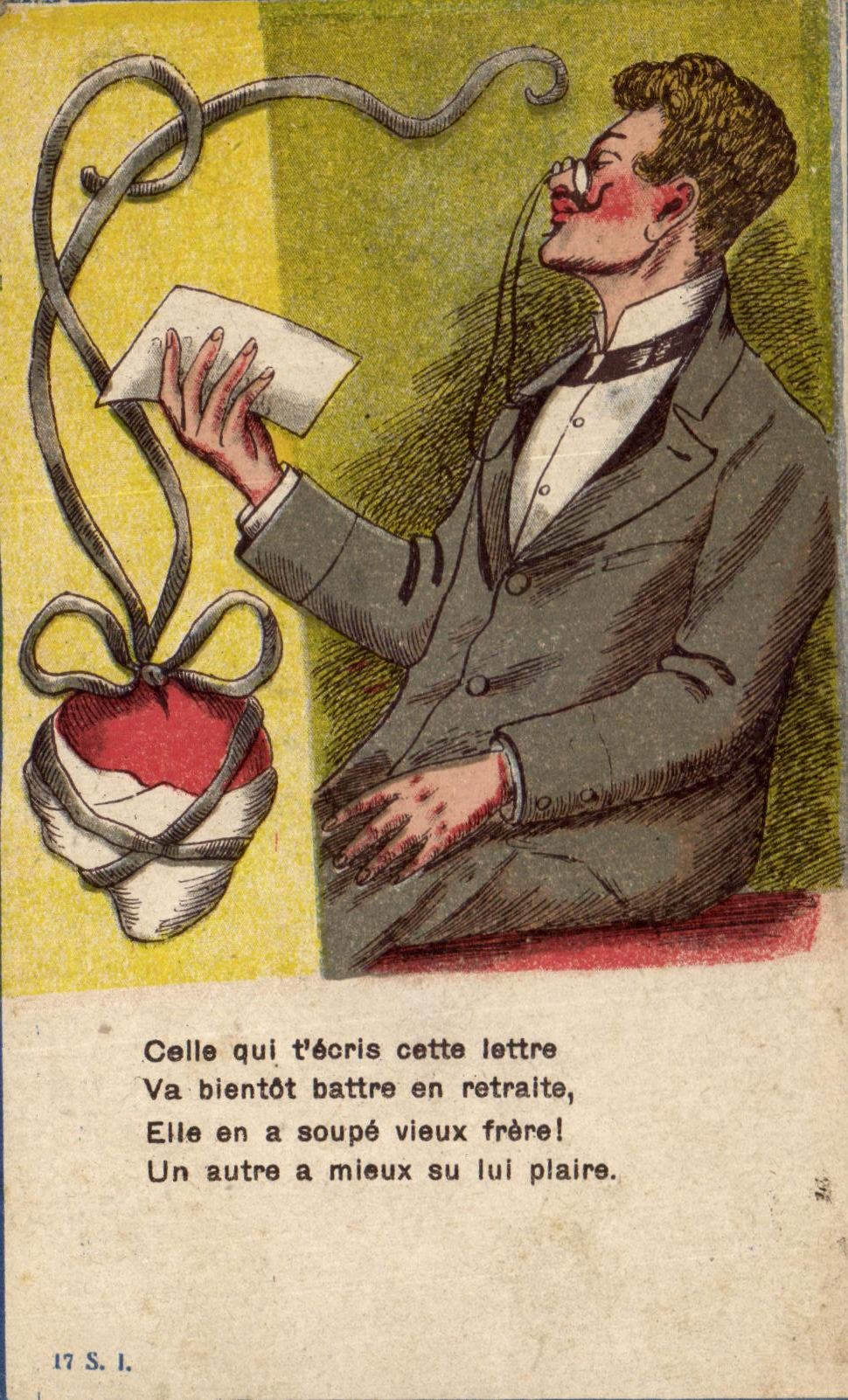 CPA Celle qui t ecris cette lettre Va bientot battre en retraite 