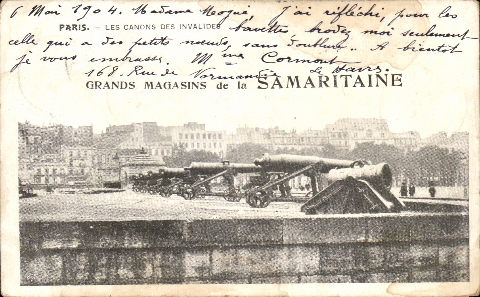 CPA Paris Les Canons Des Invalides Grands Magasins de la Samaritaine