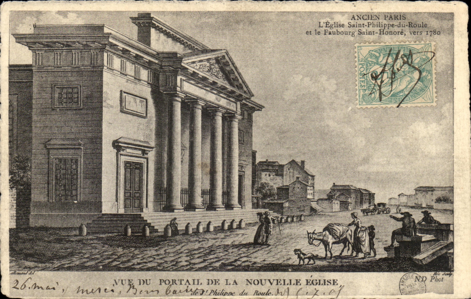 CPA Ancien Paris Church Saint Philippe of Rolls and the Suburb Saint Honors about 1780