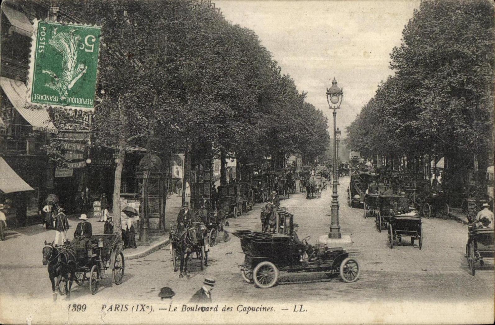CPA Paris the Automobile Boulevard of the Nasturtiums