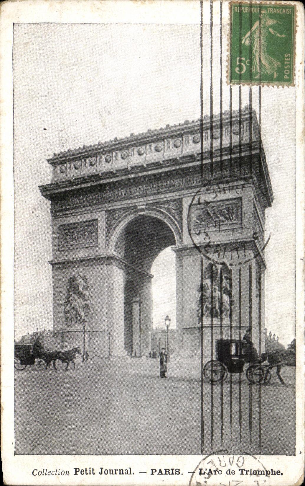 Pequeno periodico Paris Arc De Triomphe de CPA