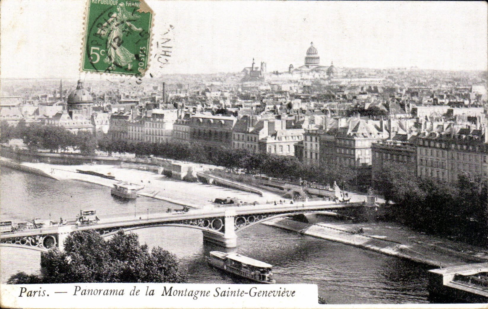 Panorama de CPA Paris de la montana Sainte Genevieve
