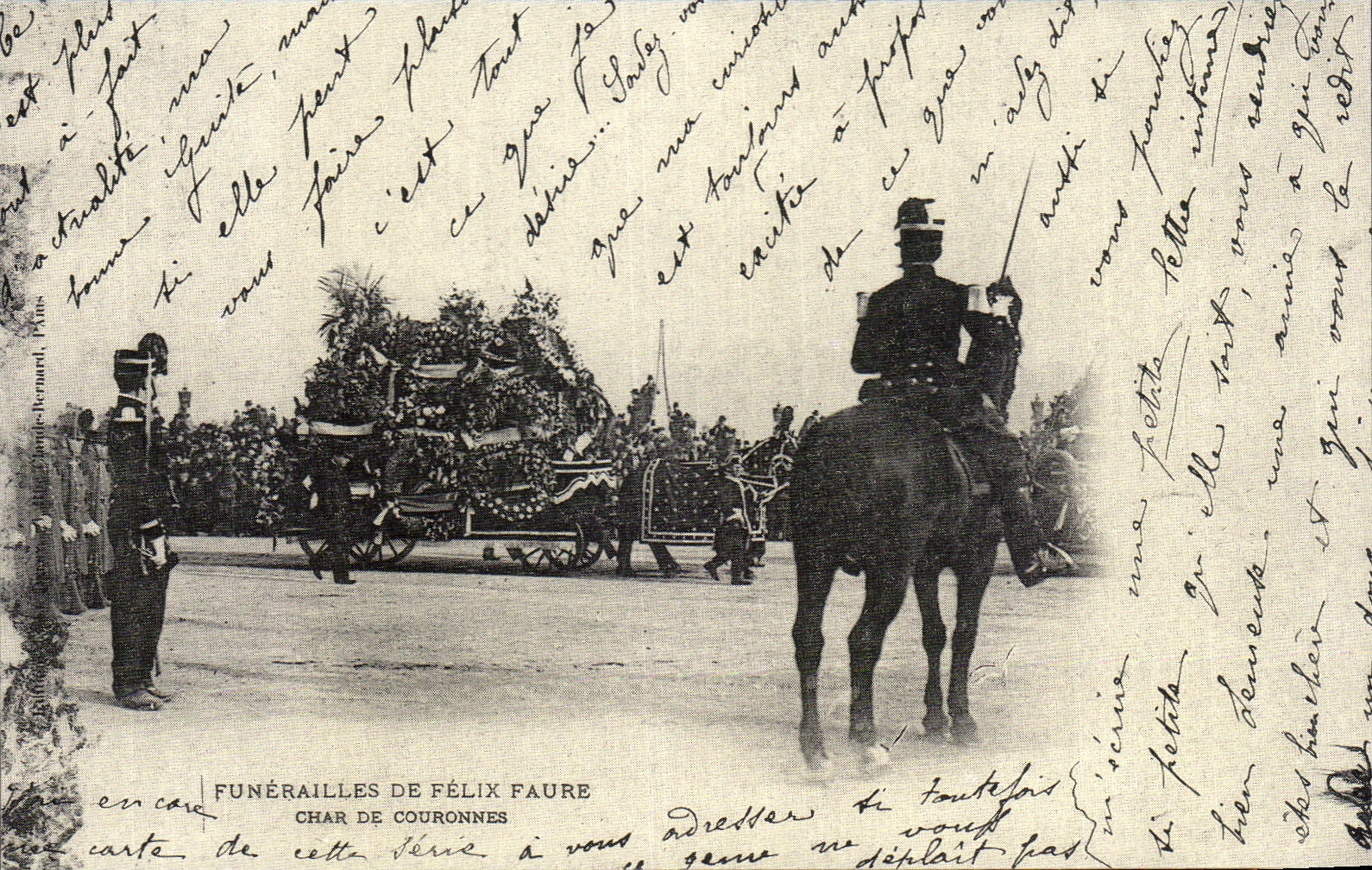 REPRO Funeral Of Felix Faure Tank Of Crowns Militaria Horse Horse