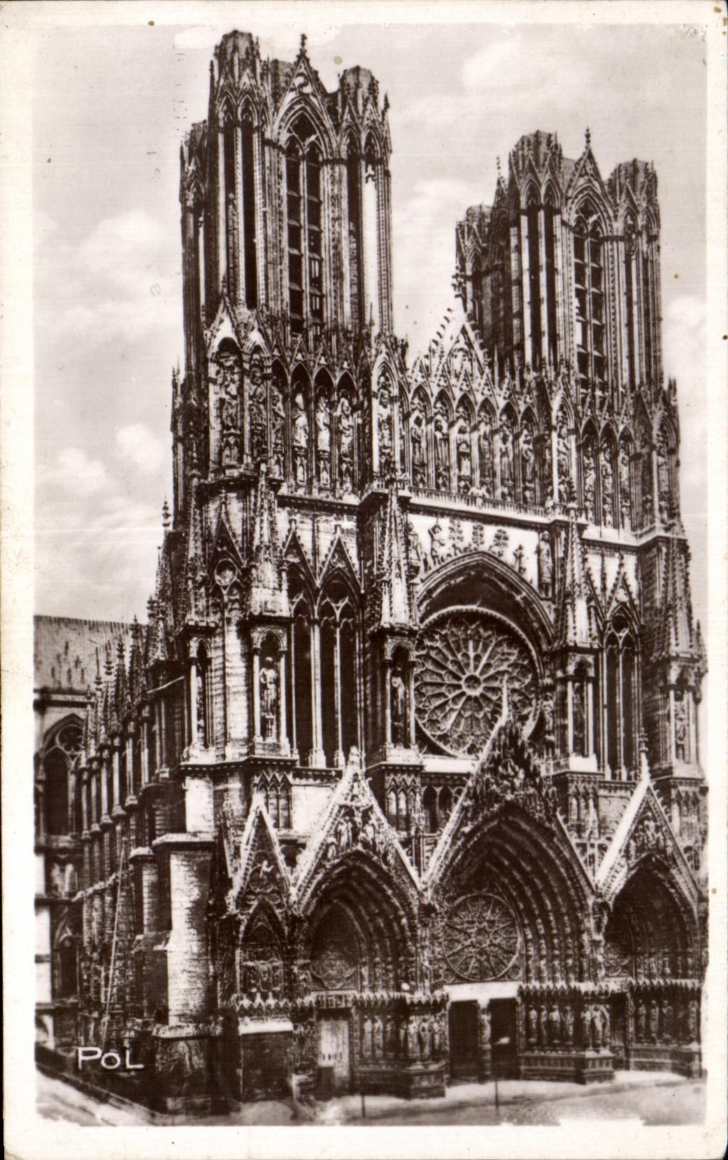 CPA the Reappearing City Reims the Cathedral