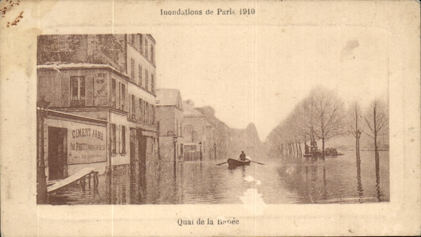 CPA Inondations de Paris 1910 Quai de la Rapee