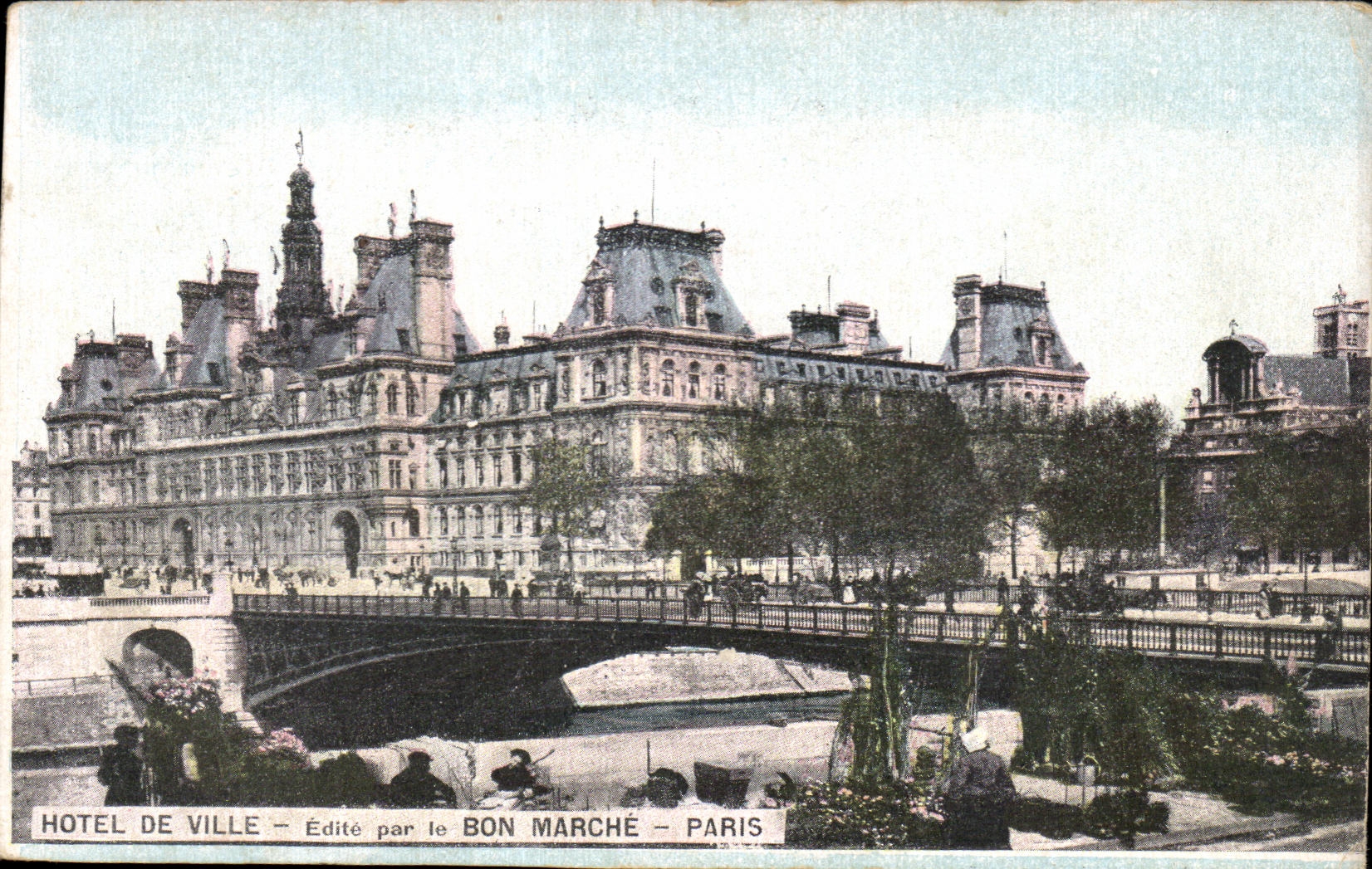 CPA Hotel De Ville Edite par le Bon Marche Paris Marche aux fleurs 