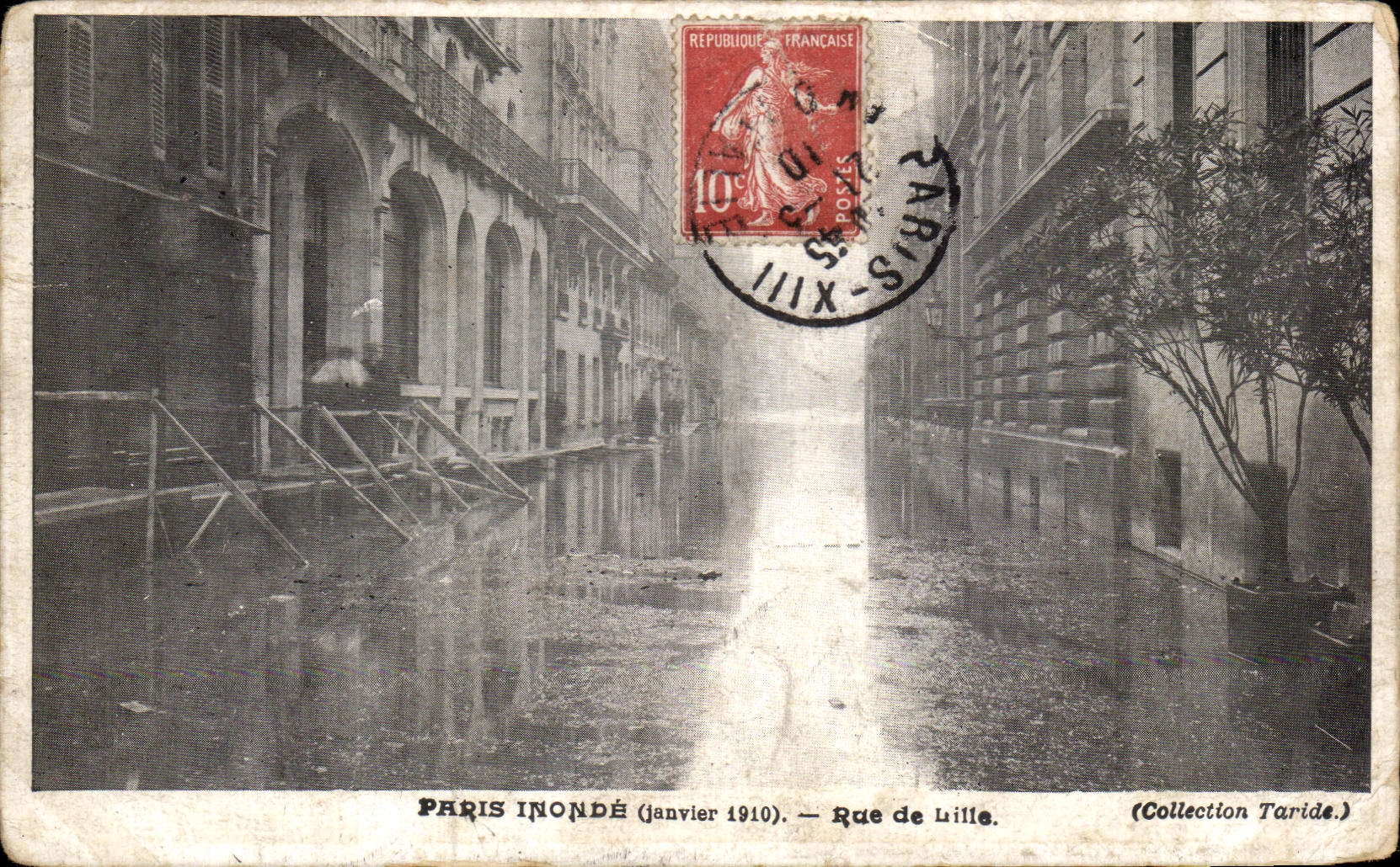 CPA Paris Inonde Rue de Lille Inondations 1910