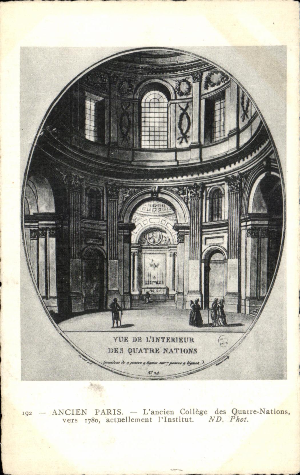 CPA Ancien Paris L ancien College des Quatre Nations vers 1780 actuellement I Institut