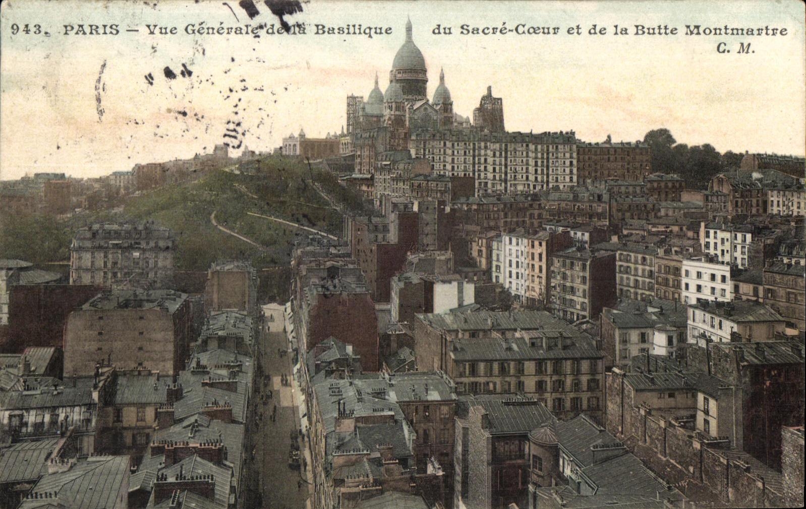 CPA Paris Vue Generale de la Basilique du Sacre Coeur et de la Butte Montmartre