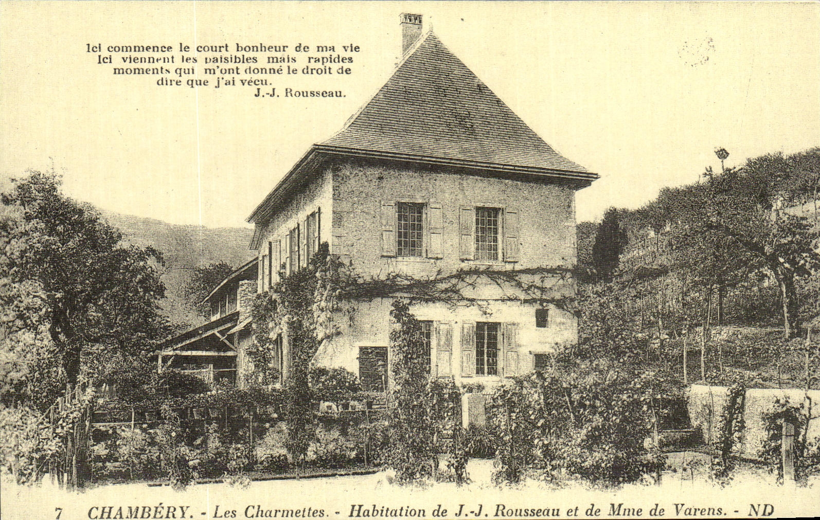 REPRO Chambery Les Charmettes Habitation de J J rousseau et de Mme de Varens