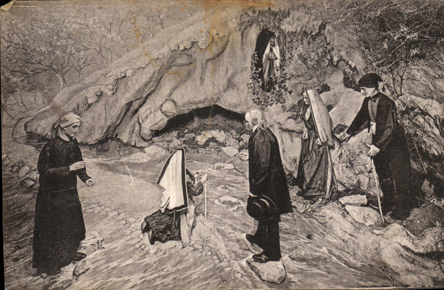CPA Le Miracle du cierge Bernadette 