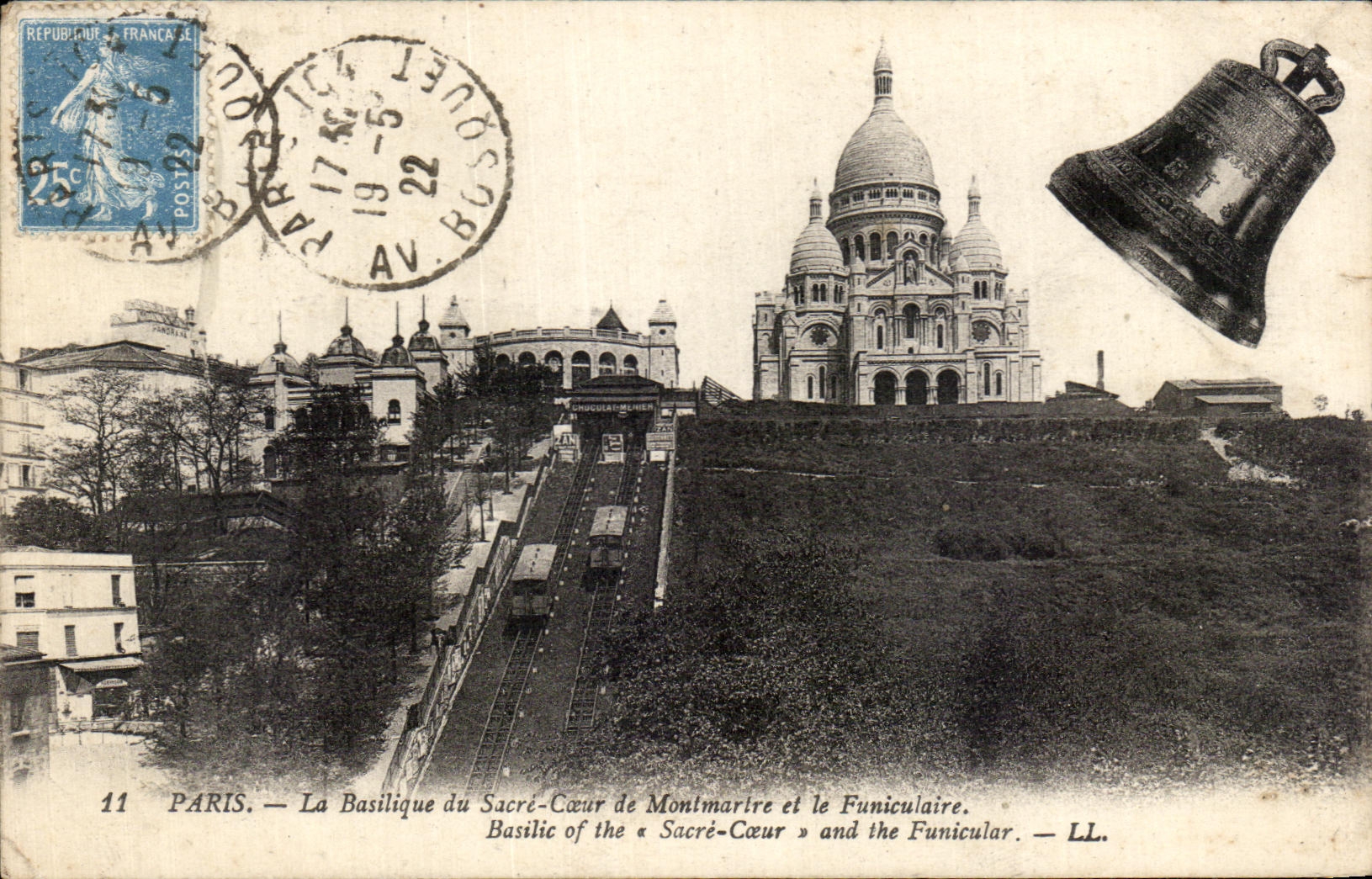CPA Paris La Basilique du Sacre Coeur de Montmartre et le Funiculaire Basilic of the Sacre Coeur and the Funicular