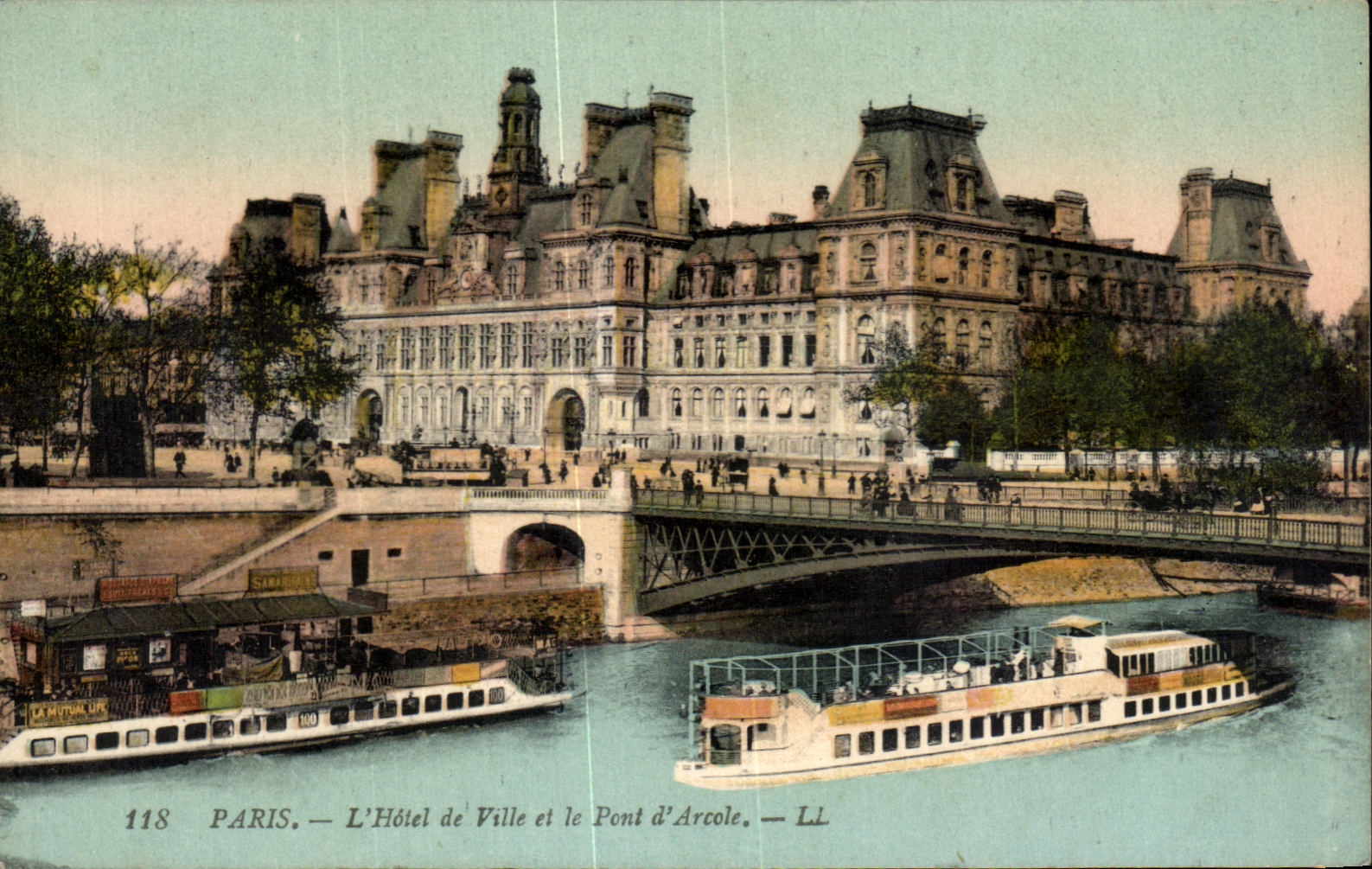 CPA Paris L Hotel de Ville et le Pont d Arcole Peniches