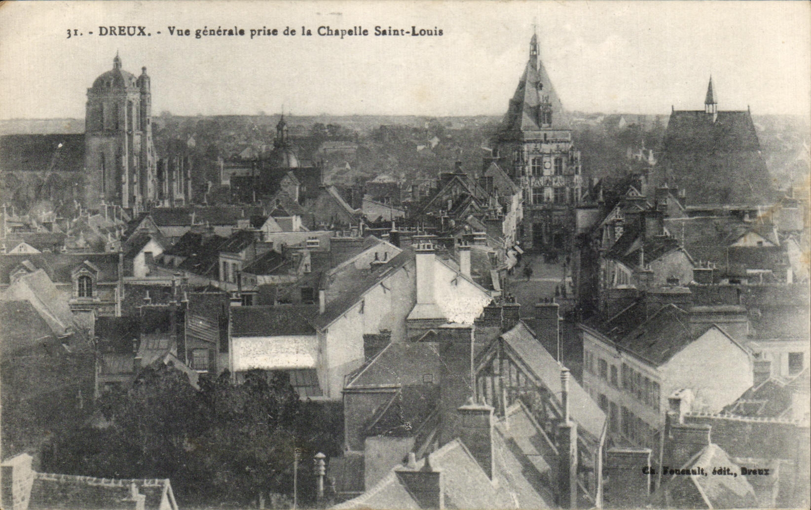 CPA Dreux Vue Generale Prise de la Chapelle Saint Louis
