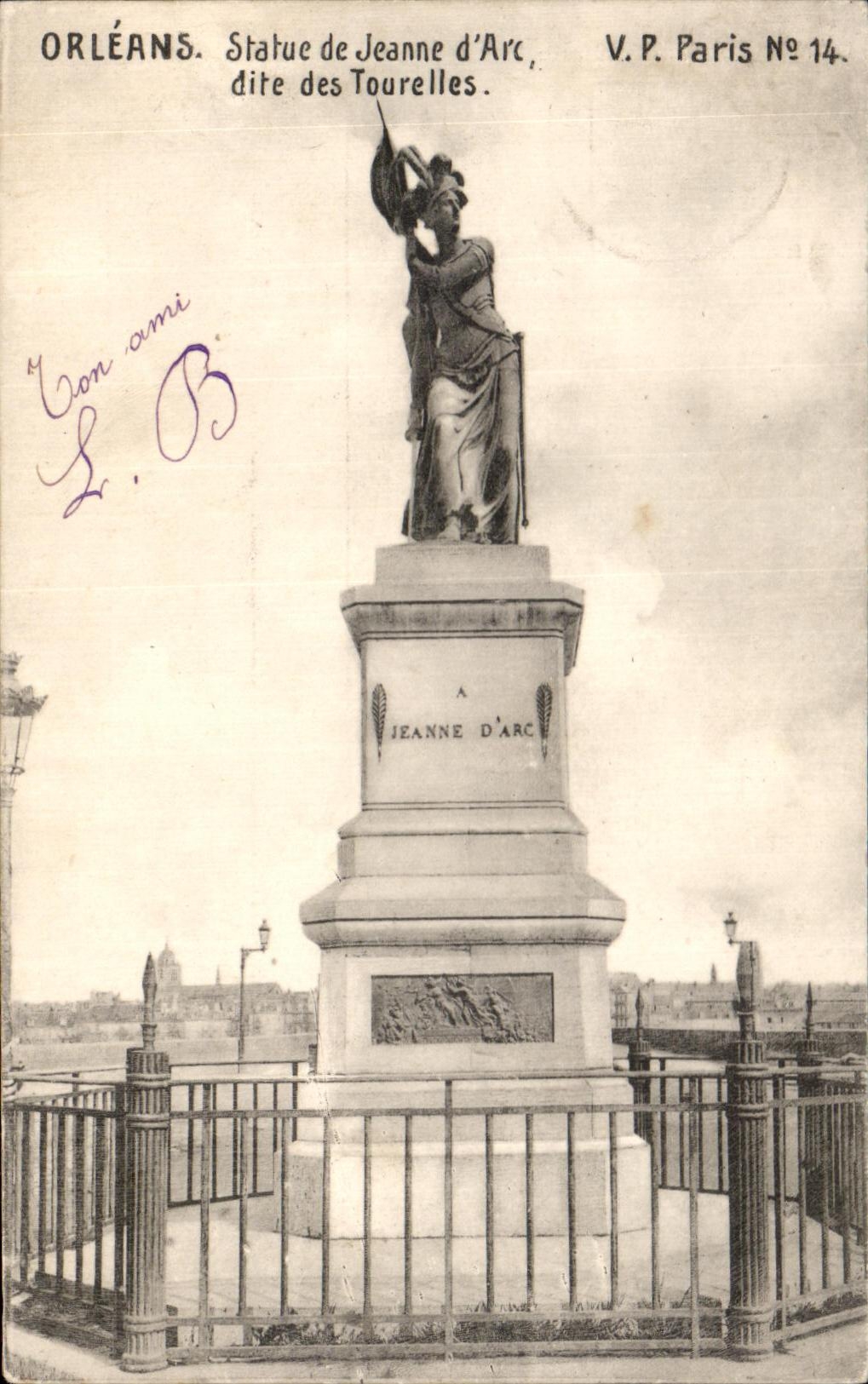 CPA Orleans Statue of Jeanne Arc known as of the Turrets