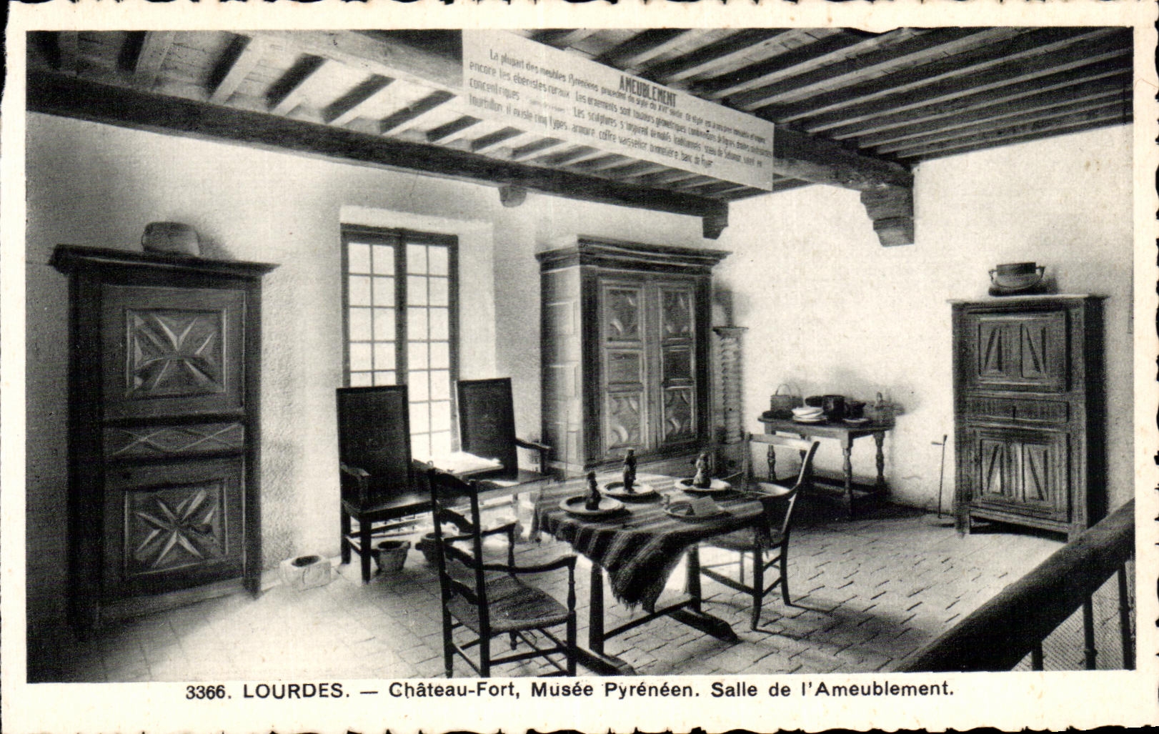 CPA Lourdes Chateau Fort Musee Pyreneen Salle de L Ameublement